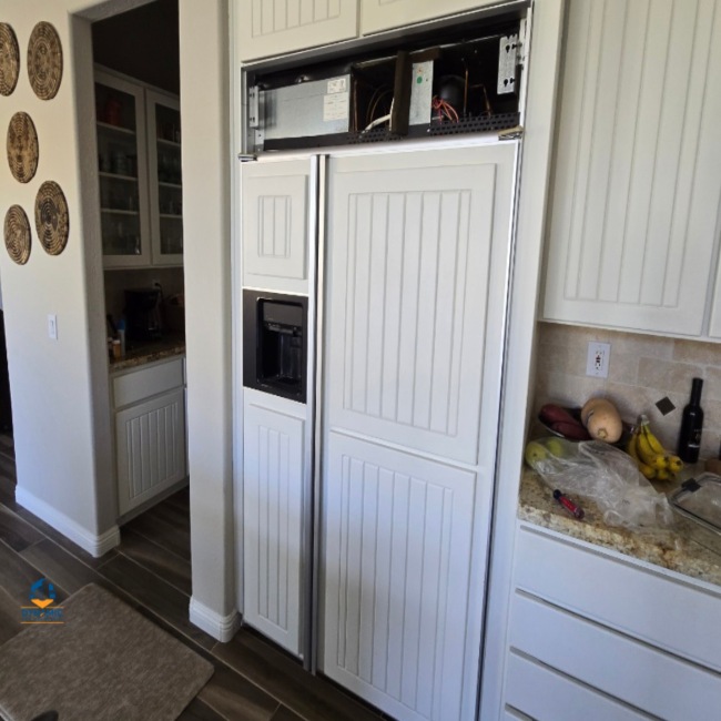 Refrigerator compressor received repair service in a modern kitchen in Gilbert & Fountain Hills, AZ
